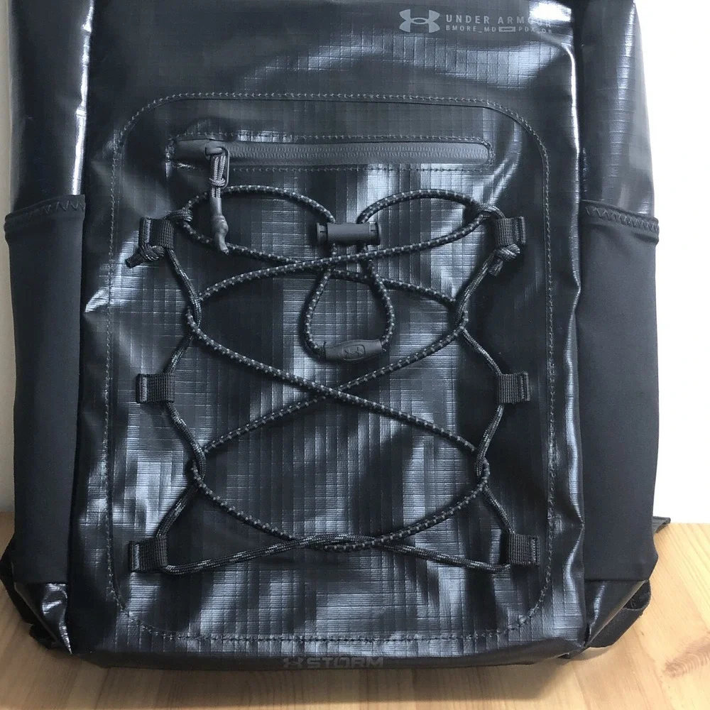 New Under Armour UA Summit Backpack Storm Waterproof Black Sz Large
